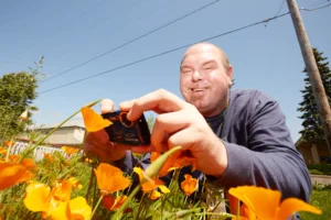 community member taking photo